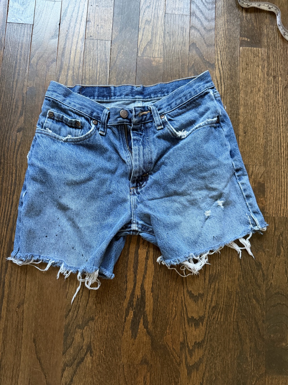 Wrangler Light Blue Distressed Cutoff Denim Shorts